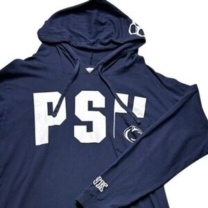 PINK Victoria's Secret PSU Hoodie Womens Medium Navy Blue Cotton Collegiate